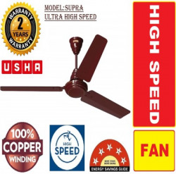 USHA INFINITY 100% COPPER ULTRA HIGH SPEED 360 RPM LONG LASTING DOUBLE BALL BREARING 1200 mm Ultra High Speed 3 Blade Ceiling Fan(LUSTRE RICH BROWN, Pack of 1)