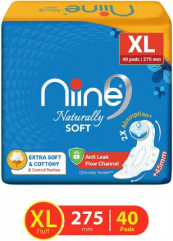niine Naturally Soft XL Sanitary Pad With Anti Leak Flow, Extra Soft and Cotton Sanitary Pad(Pack of 40)