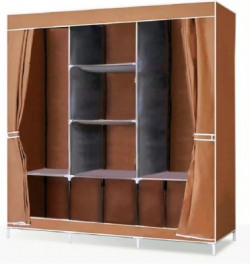 RetailShopping RS Stainless Steel NM5 Jute Collapsible Wardrobe(Finish Color - BROWN, DIY(Do-It-Yourself))