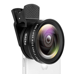 CROGIE (Traveller Choices) Universal Mobile Phone Telephoto Lens 0.45X Super Wide Angle Lens 0.45X Professional HD Camera Lens Kit Mobile Phone Lens with 1 Year Warranty