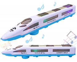 Toyshine Bump and Go Beautiful 3D Lightning Electric Train Toy for Kids with Music, goes Around and Changes Directions on Contact