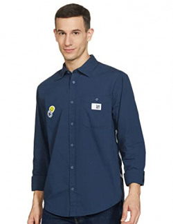 Lee Men's Fitted Shirt (LMSH001806_Navy M)