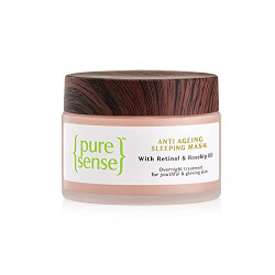 PureSense Anti Ageing Sleeping Mask with Retinol & Rosehip Oil | Face Moisturiser & Night Cream for Women | 50g