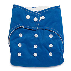 Kicks & Crawl Navy Blue Reusable and Washable Cloth Diaper - 100% Polyster