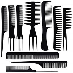Trendy Club 10PCS Hair Stylists Professional Styling Comb Set Variety Pack Great for All Hair Types & Styles