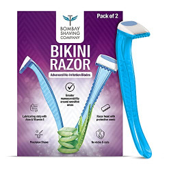 Bombae bikini razor for women | Hair removal razor for women intimate bikini area | With aloe vera for no irritation | Pack of 2