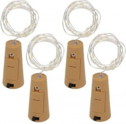COMBO 4 quantity bottle cork led string lights 2 meter 20 led warm white 20 LEDs 1.98 m White Rice Lights(Pack of 4)