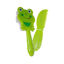 BeeBaby Soft Brush and Comb Set for Newborn Babies Frog Shape (Green)