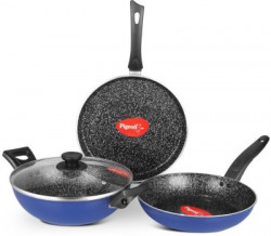 Pigeon Essentials Induction Bottom Non-Stick Coated Cookware Set(Aluminium, 4 - Piece)
