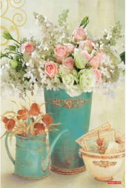 god & god's two Flower Pot Sparkle Wall Sticker 1859 Medium Self Adhesive Sticker(Pack of 1)