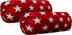 GKM Microfibre Nature Bolster Pack of 2(Red, White)