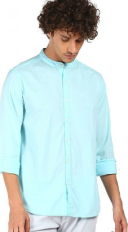 FLYING MACHINE Men Solid Casual Light Blue Shirt
