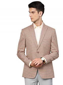 MANQ Men's Slim Fit Single Breasted Blazer (MBCC-82-40_Multicolored_40)