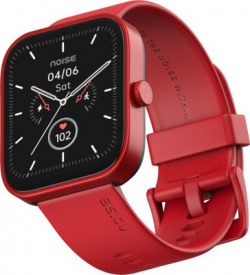 Noise ColorFit Caliber Smart Watch with 15-day battery, 1.69" display, 60 Sports Modes Smartwatch(Red Strap, Regular)