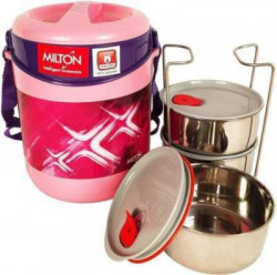 MILTON ECONA DELUXE 3 TIFFIN (PINK1) 3 Containers Lunch Box(780 ml, Thermoware)