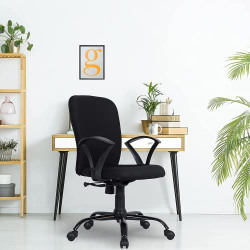 Green Soul Seoul X Office Chair, Mid Back Mesh Ergonomic Home Office Desk Chair with Comfortable & Spacious Seat, Rocking-tilt Mechanism & Heavy Duty Metal Base (Black)