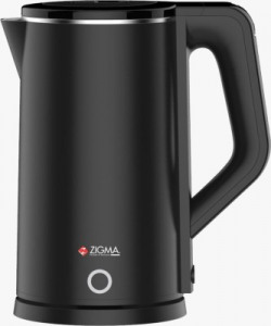 zigma Rapid Star 1500 W Stainless Steel Double Wall Electric Kettle(1.8 L, Black)