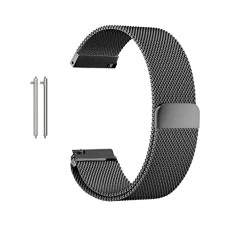 AMiRiTE AMB02 20MM Adjustable Magnetic Metal Mesh Chain Watch Band / Straps Compatible with Amazfit GTS 2 Mini, Amazfit Bip/ Bip U/Pro/Lite, Amazfit GTS/ 2/2e/GTR Galaxy Watch Active 2 (Black)