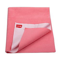 LuvLap Instadry Anti-Piling Fleece Extra Absorbent Quick Dry Sheet for baby, Baby Bed Protector, Waterproof baby sheet, Small size 50x70cm, Pack of 1, Salmon Rose