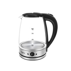 Wipro Vesta 1.8 litre Glass LED electric Kettle with Keep warm Function | Auto cut off | Triple Protection - Dry Boil, Steam & Over Heat |Stainless Steel Inner Body |