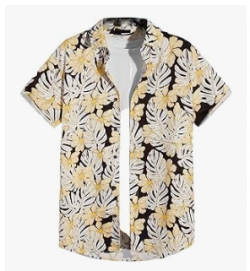 DHRUVI TRENDZ Mens Rayon Men's Casual Shirt Regular Fit Western (DT-MS-6094_Yellow_L)