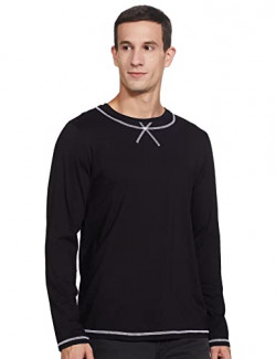 OOBANI Men's Solid Regular Fit Tshirt&Polo (OB1W21MFK066_Black S)