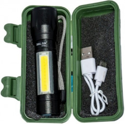 MZ Mini Rechargeable Pocket Light Zoom COB USB Charging Led Water Proof DP Torch(Black, 9 cm, Rechargeable)