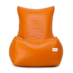 Hoopy Leathertte Chair XXXL Bean Bag Cover (Without Beans)_Orange