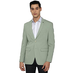 Allen Solly Solid Polyester Viscose Slim Fit Mens Work Wear Jacket (Green, 42)