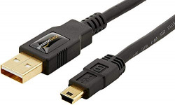 Amazon Basics USB 2.0 Cable - A-Male to Mini-B - 6 Feet (1.8 Meters),Black