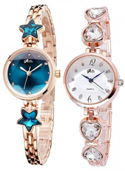 Acnos Luxury Analogue Girl's Watch(Multicolour Dial 2-Multicolour Colored Strap)
