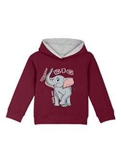 Naughty Ninos Unisex Cotton Hooded Neck Hoodie (NN00122TST-1112_Maroon1_11 Years-12 Years)