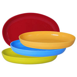 Wonder Plastic Sigma Snacker Microwave Safe Bowl Set, 4 pc 500 ml, Blue Yellow Green Red Color, Made in India, KBS02148