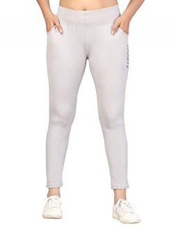 Aarika Women'S Cream Colored Solid Rapid-Dry Training Track Pants (TP-PLAIN-03-CREAM_XL)