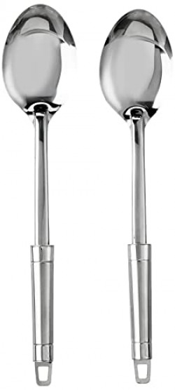 Signoraware Solid Spoon (Dual Tone) 14 inch, Set of 2, Silver, Standard, SG_7038S2_Silver