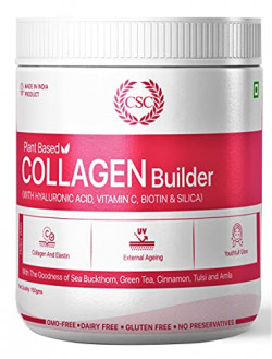 CSC Plant Based Skin Collagen Powder for Women & Men (With Vitamin C, Biotin, Silica & Bamboo Shoot Extract, Hyaluronic Acid) - Collagen Builder for Glowing Skin, Hair & Nails - 30 Day Pack