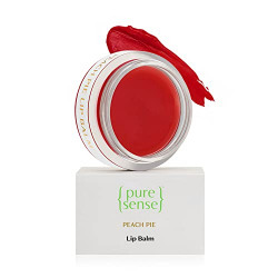 PureSense Peach Pie Lip Balm for Dry & Chapped Lips with Vitamin A & E | Shea Butter | Almond & Olive Oil for Nourished & Moisturised Lips | 5g