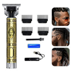 FABUNIK Trimmer Men | Hair Trimmer Rechargeable Cordless For Men Buddha Style Trimmer, Professional Hair Clipper, Adjustable Blade Clipper, Shaver, Head Close Cut Precise hair (Metallic Gold)
