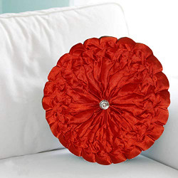 Kuber Industries Round Shape Silk Cushion - 13.7"x13.7", Multicolour