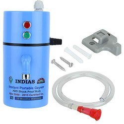 I C India's Instant Water Geyser with Shock Proof ABS Body for Bathroom, Kitchen, Wash Area, Hotels, Hospital (Multicolour)