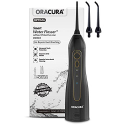 ORACURA Smart Water Flosser OC010 without Protective Case | Portable & Rechargeable | IPX7 Waterproof | 3 Modes | Water Flossing for Home and Travel (Black)