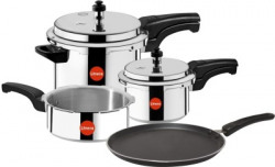 Limera Orchid induction Tawa & 5 L, 3 L, 2 L Induction Bottom Pressure Cooker & Pressure Pan(Aluminium)