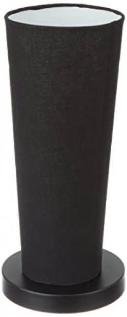 Ntu-147 Black Cotton Shade Table lamp with Metal Base by tu casa Holder type-b-22 (Bulb not Included)