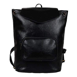 Almolfa Fashionable Vegan Faux Leather Backpack (Large Black)