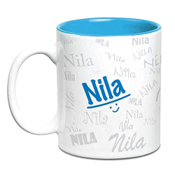Hot Muggs Me Graffiti Mug - Nila Personalised Name Ceramic, 315ml, 1 Unit