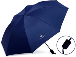 KEKEMI UMB031C_02 3 fold Manual UV Plain Sun & Rain Umbrella Umbrella(Blue)