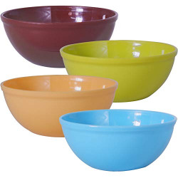 Wonder Plastic Sigma 2000 Microwave Bowl Set, 4 pc Mixing Bowl 2400 ml, Blue Yellow Green Brown Color, Made in India, KBS02339
