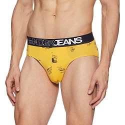 Underjeans Yellow Cotton Brief for Mens - Pack of 2