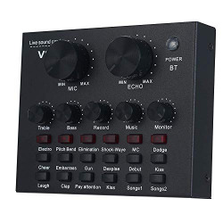 BigPlayer V8 External Sound Card USB Mobile Phone Microphone Live for Mobile Computer Audio Interface with BT for Online Singing Chatting Live Video Streaming Music Recording.