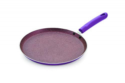 Nirlon Regal Purple 3-Layer Nonstick Coatings Aluminum Cookware Induction Dosa/Roti Flat Tawa 26cm (Compatible with All Induction, Gas & stovetops)